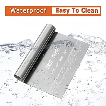 Pro Dough Pastry Scraper/Cutter/Chopper Stainless Steel Mirror Polished with Measuring Scale Multipurpose- Cake, Pizza Cutter - Pastry Bread Separator Scale Knife