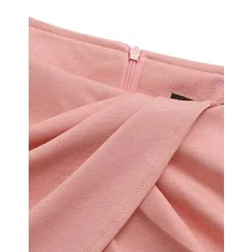 VFSHOW Womens Pink Draped Cape Ruched Slim Fitted Party Cocktail Stretch Bodycon Pencil Sheath Dress 7285 PIK S