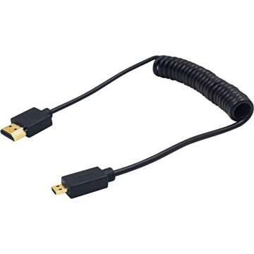 Duttek Micro HDMI to HDMI Coiled Cable, HDMI to Micro HDMI Coiled Cable, Extreme Slim/Thin Micro HDM...
