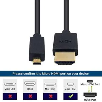Duttek Micro HDMI to HDMI Coiled Cable 4K Slim Design