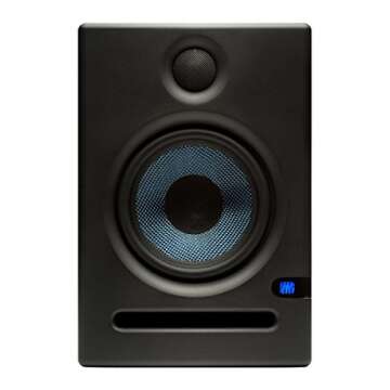 PreSonus Eris E5 Studio Monitor Pair Bundle with Stands, Instrument Cables, and Austin Bazaar Polishing Cloth
