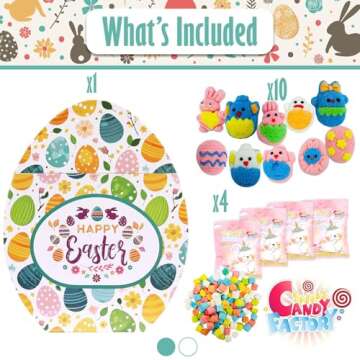Easter Snack Egg Shape Box - 28 Count Filled with Candy and Treats