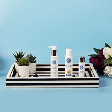 Handicrafts Home Handmade Concentrics Pattern Inspired Decorative Tray - 11x17 Ottoman Tray, Multipurpose Resin Inlay Centerpiece Tray for Living Room Dining Entertaining and Display