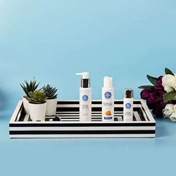 Handicrafts Home Handmade Concentrics Pattern Inspired Decorative Tray - 11x17 Ottoman Tray, Multipurpose Resin Inlay Centerpiece Tray for Living Room Dining Entertaining and Display