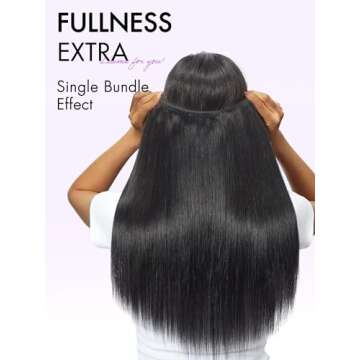 LUVME Straight Human Hair 3 Bundles Double Weft 12A Brazilian Hair Bundles Human Hair Bundles 100% Unprocessed Virgin Human Hair Bundles 20" 22" 24" Inch