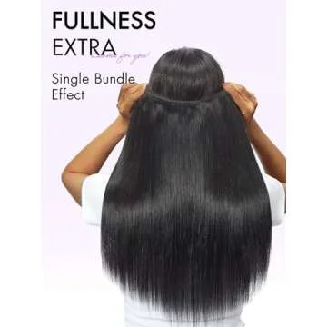 LUVME Straight Human Hair 3 Bundles Double Weft 12A Brazilian Hair Bundles Human Hair Bundles 100% Unprocessed Virgin Human Hair Bundles 20" 22" 24" Inch