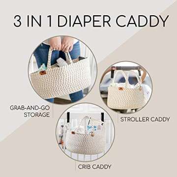 Lu & Ken Chic 3 in 1 Diaper Caddy Organizer - Perfect for New Parents!