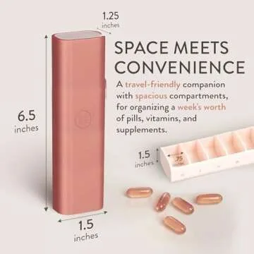 Mimi Medcessories - Pretty Pill Box Set - Stylish & Compact Daily Pill Organizer, Medication Pill Case, Pill Container for Vitamin Management, Pill Holder, Travel Essentials for Women & Men - Rose