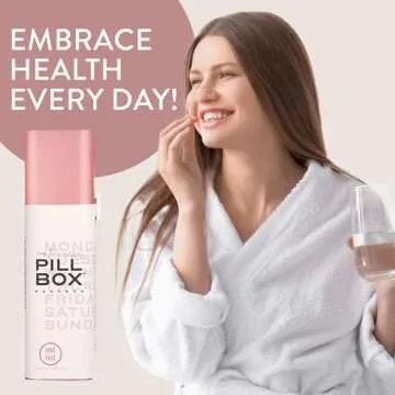 Mimi Medcessories - Pretty Pill Box Set - Stylish & Compact Daily Pill Organizer, Medication Pill Case, Pill Container for Vitamin Management, Pill Holder, Travel Essentials for Women & Men - Rose