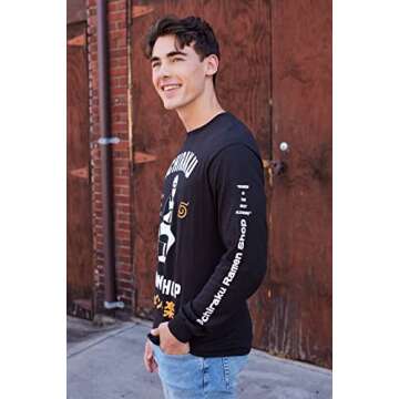 Ripple Junction Naruto Shippuden Ichiraku Ramen Shop Anime Long-Sleeve Adult T-Shirt Officially Licensed Black