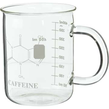Scientific Glass Beaker Mug 450mL for Coffee Lovers