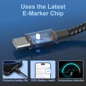 Plnhixt USB C to USB C Cable 5-Pack for Fast Charging