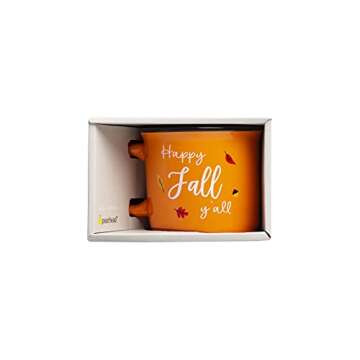 Pearhead Happy Fall Y'all Mug, Autumn Coffee Mug, Home Dećor Accessories, Orange, 15oz, Fall Kitchen Decorations, Holiday Tea or Coffee Mug