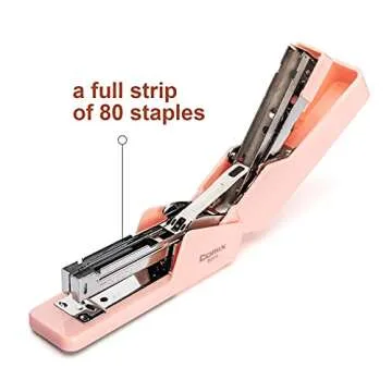 Ergonomic Pink Heavy Duty Stapler for Home or Office