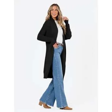 LILLUSORY Women's Oversized Long Cardigan - Cozy Knitwear