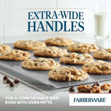 Farberware Insulated Bakeware Nonstick Cookie Baking Sheet, 15.5" x 20", Light Gray