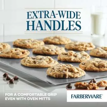 Farberware Insulated Bakeware Nonstick Cookie Baking Sheet, 15.5" x 20", Light Gray