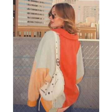 Trendy Yimoon Women Colorblock Sweatshirt for Comfort