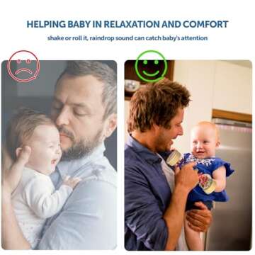 GRESEESM Rain Stick, 7.7” Wooden Rainmaker Montessori Toys for Baby 6-12 Months, Baby Rattle Sensory Development Toys, Infant Musical Toys for Newborn Boys Girls 1 Year Old Toddlers