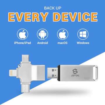 128GB Auto Photo-Backup-Stick for All Device Photo-Stick-USB-Flash-Drive Secure Photo Video Backup D...