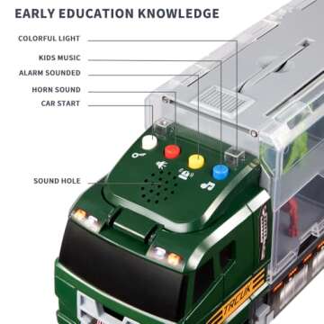 SNAEN 39 in 1 Dinosaur Toy Truck for Kids 3-7 with Play Mat, Dinosaur Transport Carrier Vehicle with...