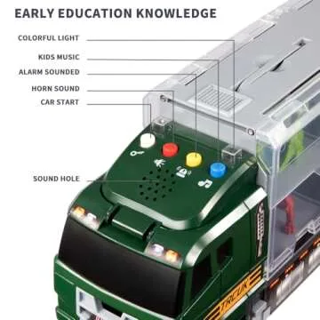 SNAEN 39 in 1 Dinosaur Toy Truck for Kids 3-7 with Play Mat, Dinosaur Transport Carrier Vehicle with...