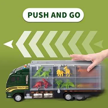 SNAEN 39 in 1 Dinosaur Toy Truck for Kids 3-7 with Play Mat, Dinosaur Transport Carrier Vehicle with Light and Sound, Toy for Toddler 3 4 5 6 Years Boys Includes Dinosaur Figures, Eggs and Trees