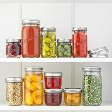 JoyJolt 8 Oz Mason Jars With Lids and Labels - 6-Pack