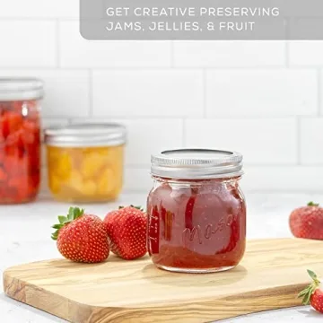 JoyJolt 8 Oz Mason Jars With Lids and Labels - 6-Pack
