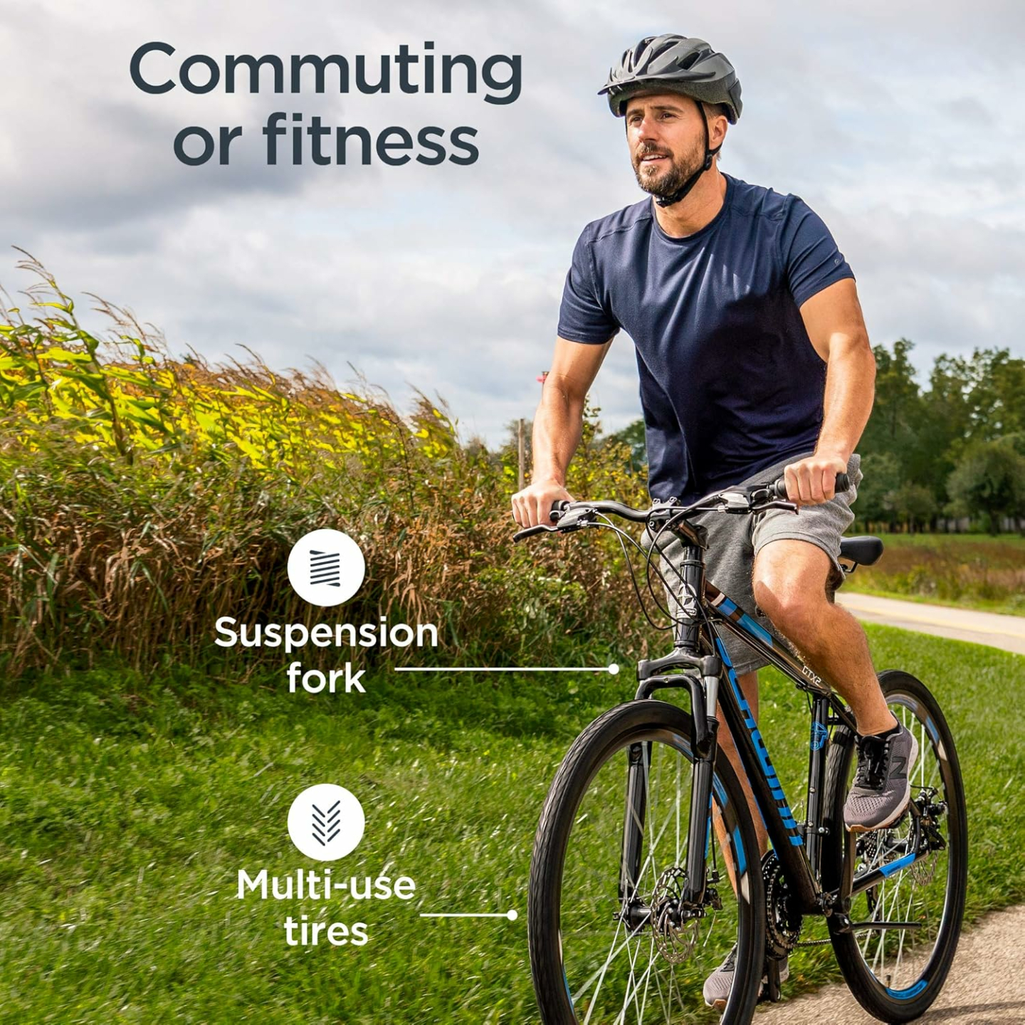 Schwinn GTX Comfort Adult Hybrid Bike, Men and Women, Dual Sport Bicycle, 700c Wheels, Step-Through or Step-Over Lightweight Aluminum Frame