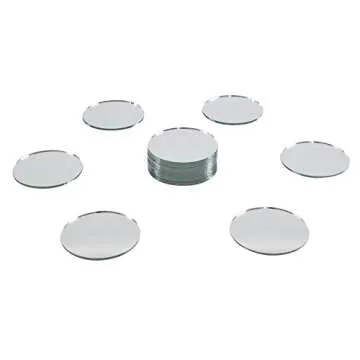 Super Z Outlet Mini Round 2" Inch Small Glass Mirror Circles for Arts & Crafts Projects, Traveling, ...