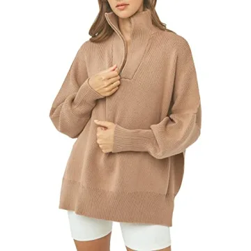 Imily Bela Oversized Quarter Zip Sweater for Women