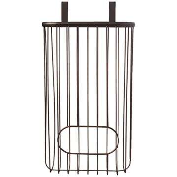 Spectrum Diversified Ashley Over-The-Cabinet Plastic Grocery Bag Dispenser, Plastic Bag Holder for Kitchen Storage & Organization, Under Sink Organizer for Recycling Grocery Bags