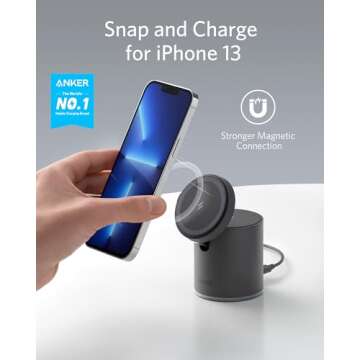 Anker Magnetic Wireless Charger, 623 MagGo 2-in-1 Charging Station with 20W USB-C Charger, for iPhone 14/14 Pro/14 Pro Max/13/13 Pro Max, AirPods Pro (Interstellar Gray)