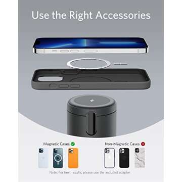 Anker Magnetic Wireless Charger, 623 MagGo 2-in-1 Charging Station with 20W USB-C Charger, for iPhone 14/14 Pro/14 Pro Max/13/13 Pro Max, AirPods Pro (Interstellar Gray)