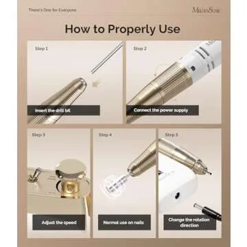 MelodySusie Nail Drill Machine, Electric Nail File Professional for Acrylic Nail, Rechargeable Cordless Portable E File 6 Nail Drill Bit Set, SR3 Jade