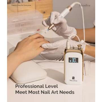 MelodySusie Nail Drill Machine, Electric Nail File Professional for Acrylic Nail, Rechargeable Cordless Portable E File 6 Nail Drill Bit Set, SR3 Jade