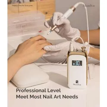 MelodySusie Nail Drill Machine, Electric Nail File Professional for Acrylic Nail, Rechargeable Cordless Portable E File 6 Nail Drill Bit Set, SR3 Jade