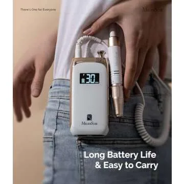 MelodySusie Nail Drill Machine, Electric Nail File Professional for Acrylic Nail, Rechargeable Cordless Portable E File 6 Nail Drill Bit Set, SR3 Jade