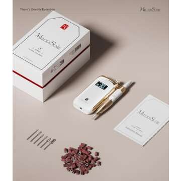 MelodySusie Nail Drill Machine, Electric Nail File Professional for Acrylic Nail, Rechargeable Cordless Portable E File 6 Nail Drill Bit Set, SR3 Jade