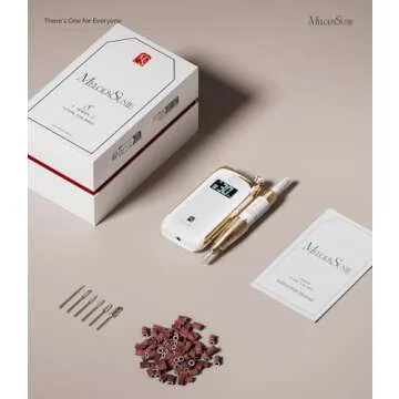 MelodySusie Nail Drill Machine, Electric Nail File Professional for Acrylic Nail, Rechargeable Cordless Portable E File 6 Nail Drill Bit Set, SR3 Jade