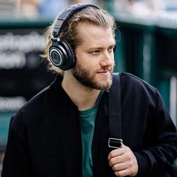 Audio-Technica ATH-M50xBT Wireless Bluetooth Over-Ear Headphones, Black