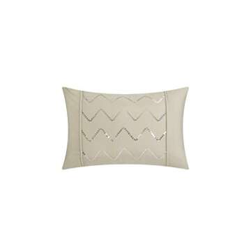 Chic Home Hannah 10 Piece Comforter Set Complete Bed in A Bag Pinch Pleated Ruffled Pintuck Bedding with Sheet Set and Decorative Pillows Shams Included, King Taupe