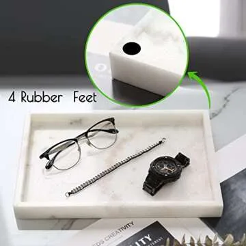 HERFECEAL Elegant Natural Marble Tray for Home Decor