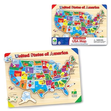 Educational USA Map Puzzle for Kids - Lift & Learn Geography Toy