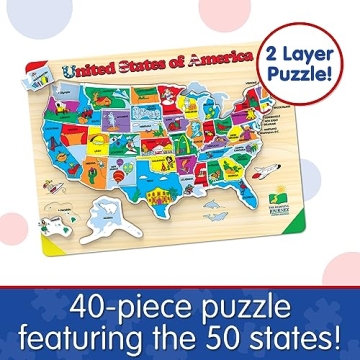 Educational USA Map Puzzle for Kids - Lift & Learn Geography Toy