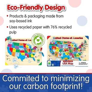 Educational USA Map Puzzle for Kids - Lift & Learn Geography Toy