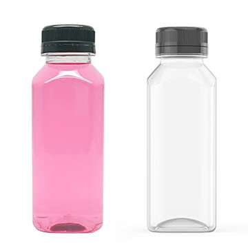MFDSJ 10 Pcs 8 OZ Plastic Fillable Juice Bottles, Clear Bulk Beverage Containers, for milkshakes, Juice, Milk and Homemade Beverages