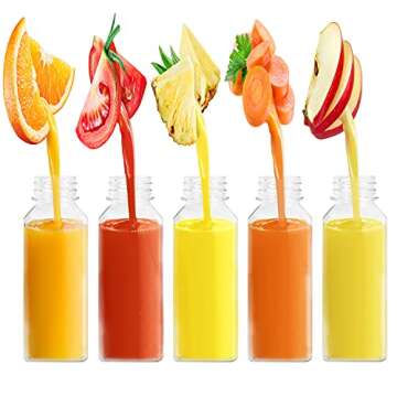 MFDSJ 10 Pcs 8 OZ Plastic Fillable Juice Bottles, Clear Bulk Beverage Containers, for milkshakes, Juice, Milk and Homemade Beverages