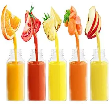 MFDSJ 10 Pcs 8 OZ Plastic Fillable Juice Bottles, Clear Bulk Beverage Containers, for milkshakes, Juice, Milk and Homemade Beverages